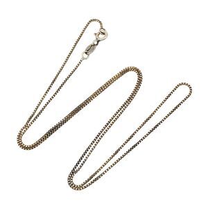 Vintage Italy JJT Sterling Silver 925 Gold-Tone 0.9mm Box Chain Necklace 17.75"